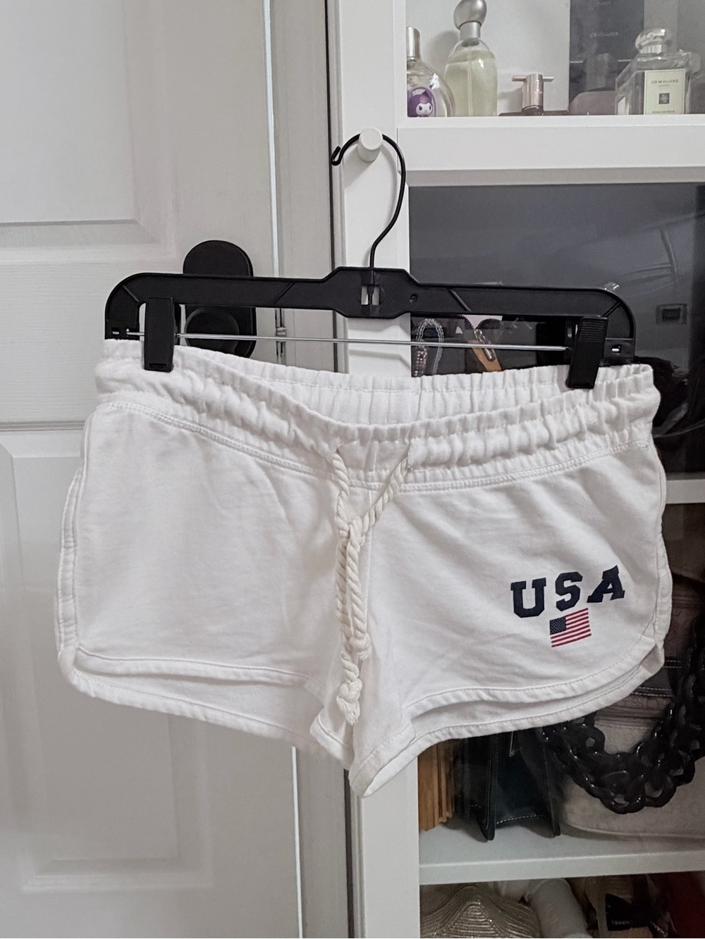 White USA Graphic Women’s Lounge Shorts